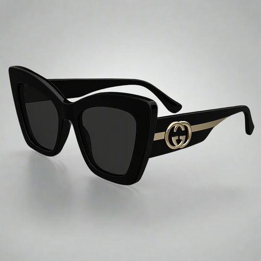 Gucci Cat-Eye Sunglasses – Black & Gold
